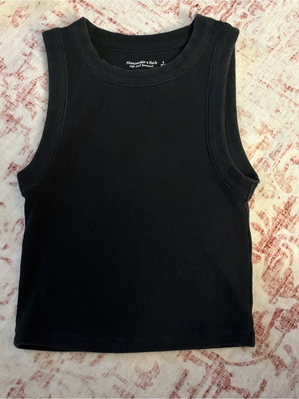Abercrombie & Fitch Black/Dark green Ribbed Tank Top